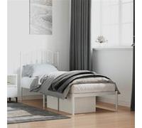 Vidaxl Cadre De Lit Métal Sans Matelas Avec Tête De Lit Blanc 75x190cm Blanc