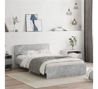 vidaXL Bedframe met hoofdeinde betongrijs 135x190 cm3207507 Gris G