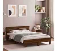 Vidaxl Cadre De Lit Avec Tête De Lit Chêne Marron 120x190 Cm Marron
