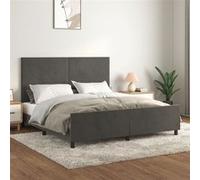 Bedframe met hoofdeinde fluweel donkergrijs 180x200 cm3125648
