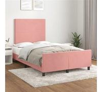 vidaXL Bedframe met hoofdeinde fluweel roze 120x200 cm3125628 Rose G