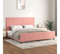 vidaXL Cadre de lit avec tête de lit Rose 200x200 cm Velours3125658