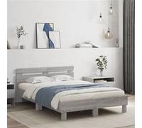 Vidaxl Cadre De Lit Sans Matelas Sonoma Gris 135x190 Cm Gris