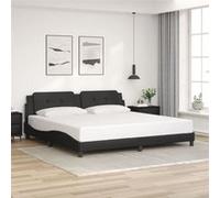 vidaXL Cadre de lit sans matelas "Zadar" noir 200x200 cm similicuir