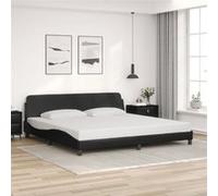 vidaXL Bedframe met hoofdeinde kunstleer zwart 200x200 cm373258 Noir G