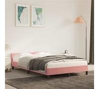 Bedframe met hoofdeinde zonder matras 120x200 cm fluweel roze347566