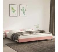 vidaXL Bedframe met hoofdeinde zonder matras 200x200 cm fluweel roze347596 Rose G