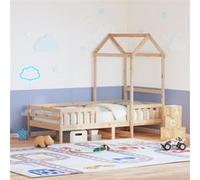 vidaXL Bedframe met huisje massief grenenhout 100x200 cm3282156 Marron G