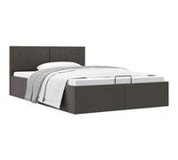Cadre de Lit à Stockage Gris Foncé Tissu 160x200 cm Rembourré Double vidaXL