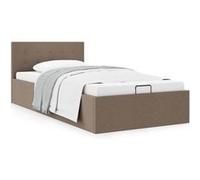 vidaXL Bedframe met hydraulische opslag stof taupe 100x200 cm 285595 Taupe G