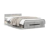 vidaXL Cadre de lit 90x200 cm avec tiroir gris béton sans matelas