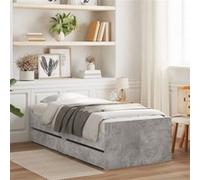 vidaXL Bedframe met lades betongrijs 100x200 cm3207339 Gris G