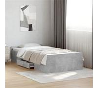 Vidaxl Cadre De Lit Avec Tiroirs Sans Matelas Gris Béton 75x190 Cm Multicolore