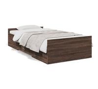 vidaXL Cadre de lit avec tiroirs sans Matelas chêne Marron 75x190 cm