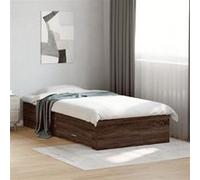 vidaXL Bedframe met lades bewerkt hout bruin eikenkleurig 75x190 cm3280446 Marron G