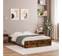 vidaXL Bedframe met lades bewerkt hout gerookt eikenkleurig 120x190 cm3207319 Marron G