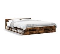 vidaXL Bedframe met lades bewerkt hout gerookt eikenkleurig 120x190 cm3280780 Marron G
