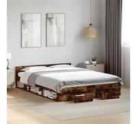 Cadre de Lit à Tiroirs Sommier Adulte Meuble de Chambre Bois d'Ingénierie vidaXL