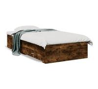 Vidaxl Cadre De Lit Et Tiroirs Chêne Fumé 90x200 Cm Bois D'ingénierie Multicolore