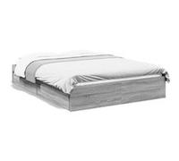 Vidaxl Cadre De Lit Et Tiroirs Sonoma Gris 135x190 Cm Bois Ingénierie Multicolore