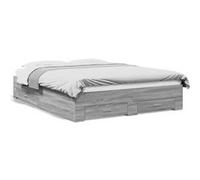vidaXL Bedframe met lades bewerkt hout grijs sonoma eiken 150x200 cm3280382 Gris G