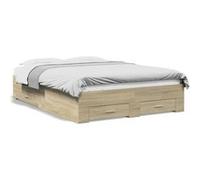 Vidaxl Cadre De Lit Avec Tiroirs Sans Matelas Chêne Sonoma 120x190 Cm Multicolore
