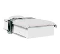Vidaxl Cadre De Lit Avec Tiroirs Sans Matelas Blanc 75x190 Cm Blanc
