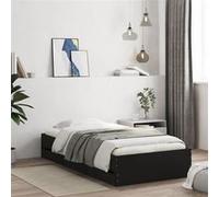 vidaXL Bedframe met lades bewerkt hout zwart 100x200 cm3207288 Noir G