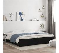 vidaXL Bedframe met lades bewerkt hout zwart 180x200 cm3207253 Noir G