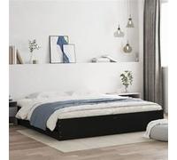 Lit Double vidaXL avec Rangement, Cadre de Lit en Bois d'Ingénierie Noir 200x200 cm