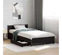 Vidaxl Cadre De Lit Avec Tiroirs Sans Matelas Noir 75x190 Cm Marron