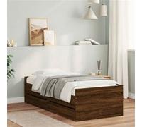 Vidaxl Cadre De Lit Avec Tiroirs Chêne Marron 90x200 Cm Marron