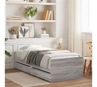 vidaXL Bedframe met lades grijs sonoma eikenkleurig 90x200 cm3207348 Gris G