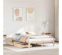 Cadre de Lit avec Tiroirs Adulte Chambre Intérieur Bois de Pin Massif vidaXL