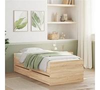 Vidaxl Cadre De Lit Avec Tiroirs Sans Matelas Chêne Sonoma 100x200 Cm