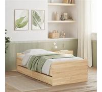 vidaXL Cadre de lit avec tiroirs sans matelas Chêne Sonoma 100x200 cm