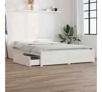 Cadre de Lit avec Tiroirs 140x190 cm Double Adulte Sommier Chambre vidaXL