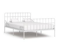 vidaXL Bedframe met lattenbodem metaal wit 120x200 cm284603 Blanc G