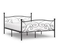 vidaXL Cadre de lit et sommier à lattes Noir Métal 200 x 200 cm