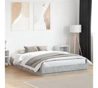vidaXL Cadre de lit avec lumières LED gris béton 160x200 cm