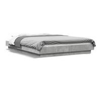 vidaXL Cadre de lit avec lumières LED gris béton 120x200 cm