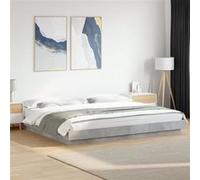Vidaxl Cadre De Lit Avec Lumières Led Gris Béton 200x200 Cm Gris