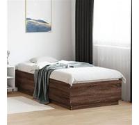 vidaXL Bedframe met LED-verlichting bruin eikenkleur 100x200 cm3209631 Marron G