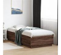 Vidaxl Cadre De Lit Avec Lumières Led Chêne Marron 90x200 Cm Marron