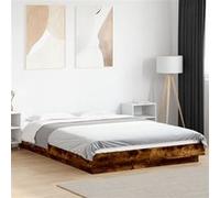Cadre de lit avec lumières LED gris béton 140x200 cm vidaXL