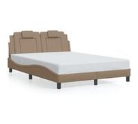 vidaXL Bedframe met LED-verlichting kunstleer cappuccino 120x200 cm3214012 Cappuccino G