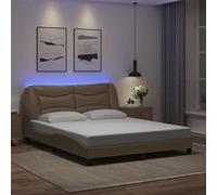 vidaXL Bedframe met LED-verlichting kunstleer cappuccino 160x200 cm3213945 Cappuccino G