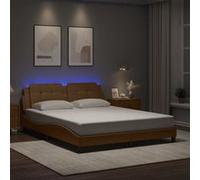 vidaXL Bedframe met LED-verlichting kunstleer cappuccino 160x200 cm3214121 Cappuccino G