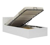 vidaXL Bedframe met opbergruimte hydraulisch kunstleer wit 90x200 cm285516 Blanc G