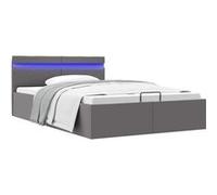 vidaXL Bedframe met opslag hydraulisch LED kunstleer grijs 140x200 cm 285555 Gris G